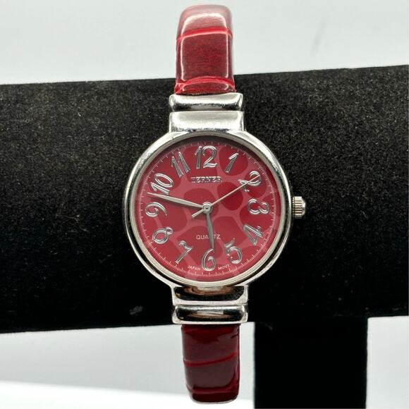 Burgundy Terner Cuff Watch - Picture 2 of 3
